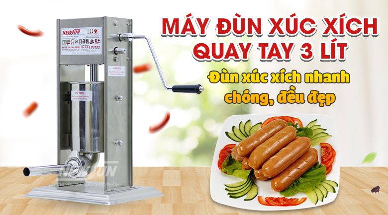 Máy đùn xúc xích quay tay 3 lít