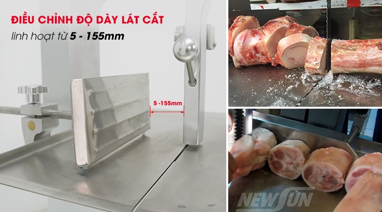 Điều chỉnh độ dày lát cắt thực phẩm từ 5-155mm