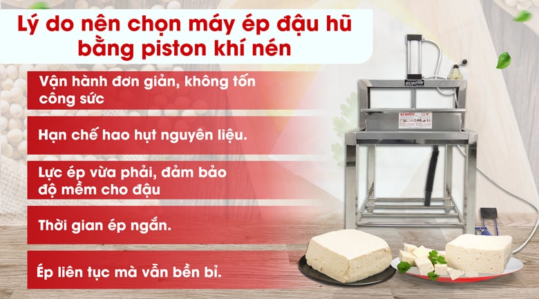 Lợi ích khi sử dụng máy ép đậu hũ khí nén