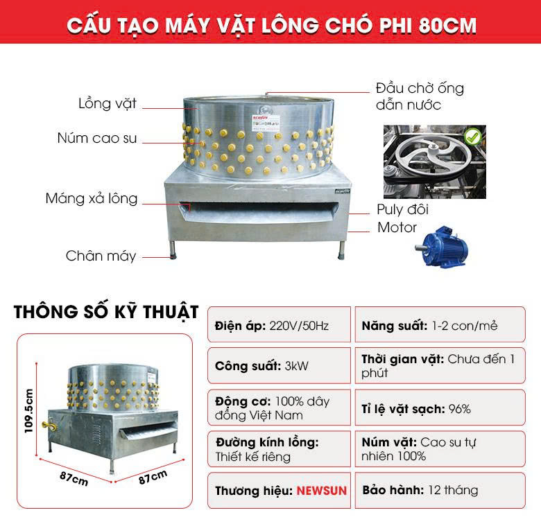 Cấu tạo và thông số kỹ thuật của máy vặt lông chó