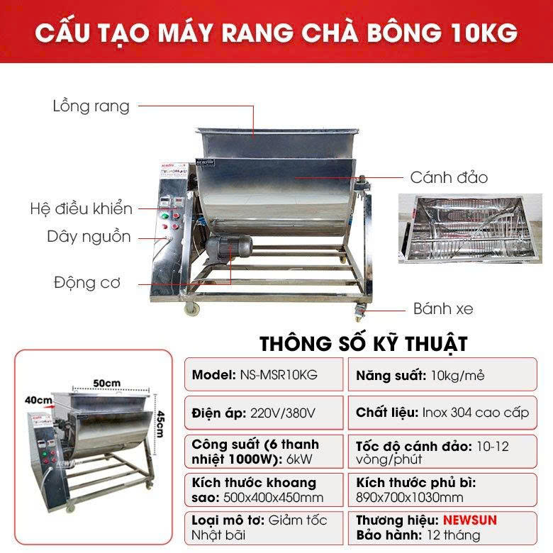 Cấu tạo máy rang chà bông 10kg dùng điện Cấu tạo máy rang chà bông 10kg dùng điện