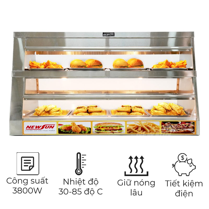 Tủ giữ nóng thực phẩm 2 tầng 1m5 HW-6P
