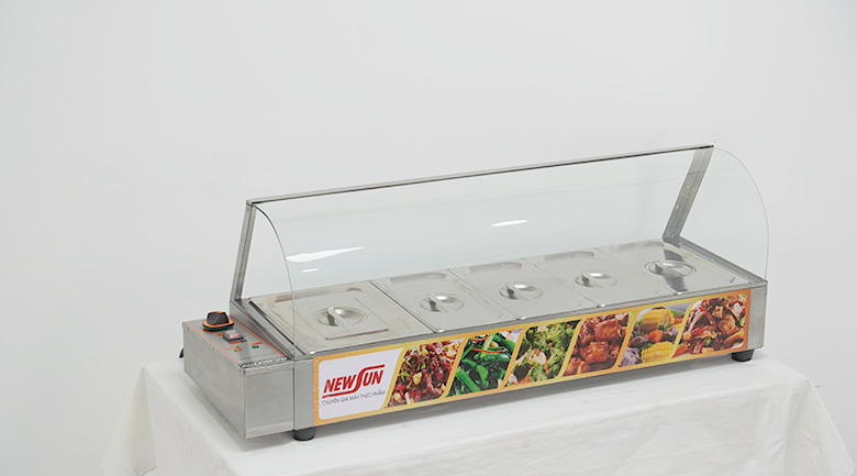 bàn hâm nóng thức ăn có kính HBM-100