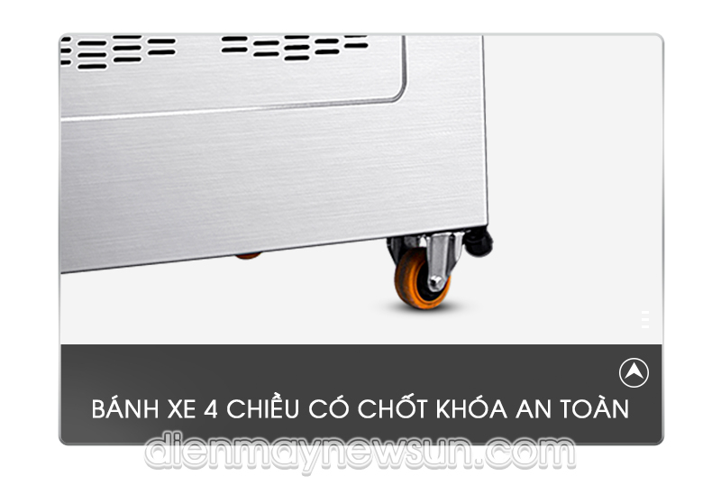 Thiết kế bánh xe 4 chiều có chốt khóa an toàn