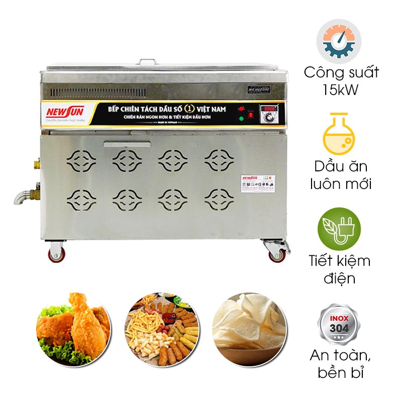 Bếp chiên tách dầu Việt Nam 80 lít (inox 304)