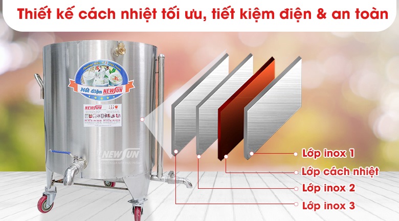 Thành nồi dày dặn có cách nhiệt Thành nồi dày dặn có cách nhiệt