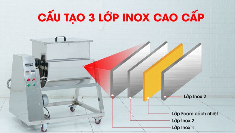 Thành lồng cấu tạo 3 lớp inox cao cấp Thành lồng cấu tạo 3 lớp inox cao cấp