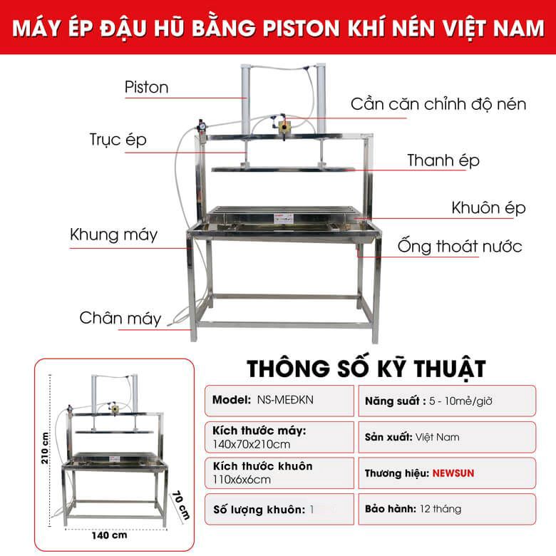 Máy nén đậu hũ bằng piston khí nén Việt Nam