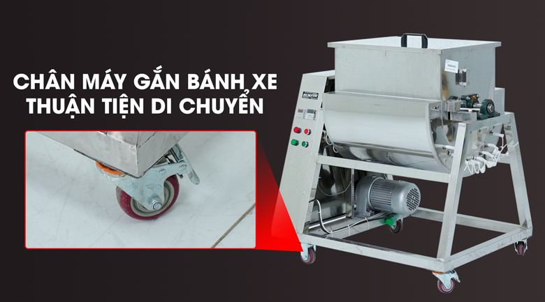 Kiểu dáng gọn gàng, chân máy có bánh xe dễ di chuyển Kiểu dáng gọn gàng, chân máy có bánh xe dễ di chuyển