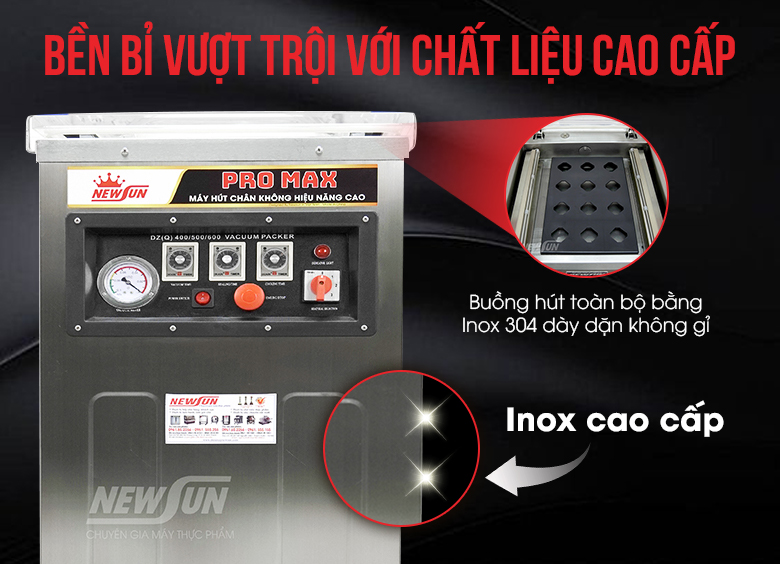 Chất liệu inox cao cấp, bền bỉ