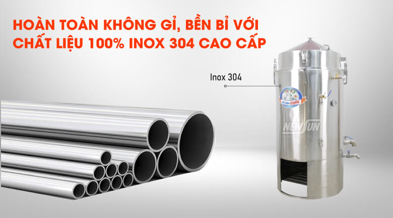 100% inox 304 siêu bền bỉ, dễ vệ sinh