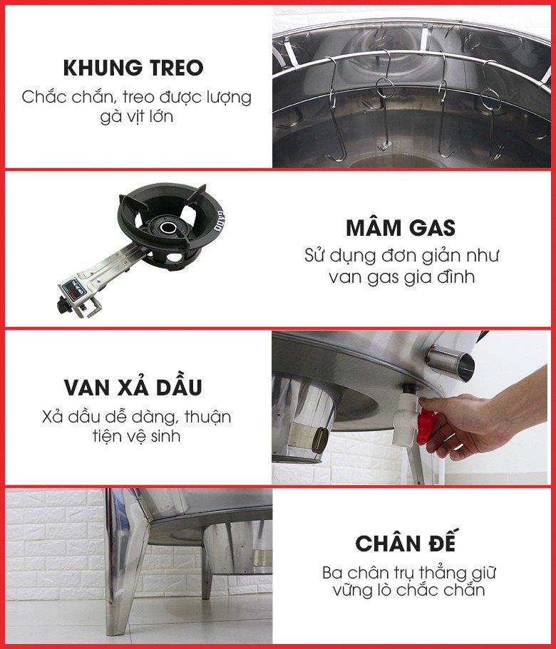Đặc điểm thiết kế nổi bật của lò quay gà vịt