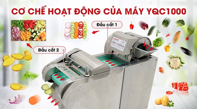 Máy thái rau củ công nghiệp YQC1000 hoạt động mạnh mẽ