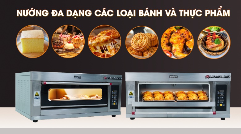 Dải nhiệt 20-350 độ C, nướng đa dạng các loại bánh và thực phẩm
