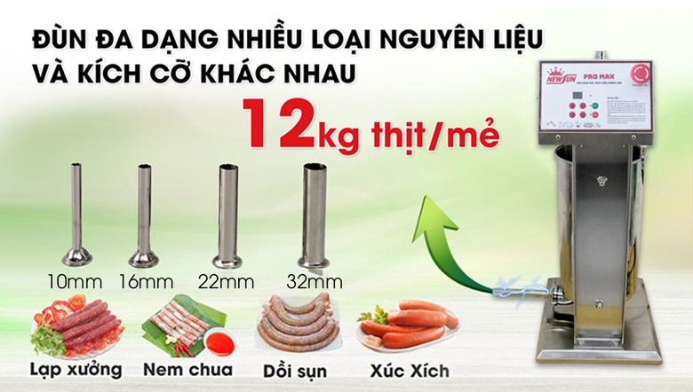 Đùn được nhiều kích cỡ xúc xích khác nhau