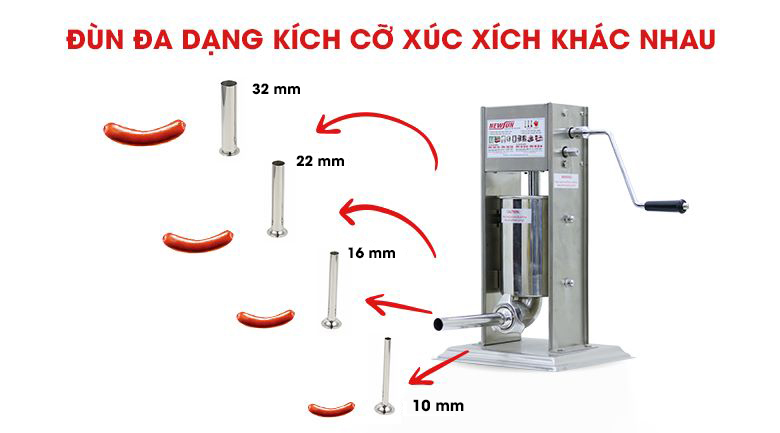 Đa dạng kích cỡ đầu đùn