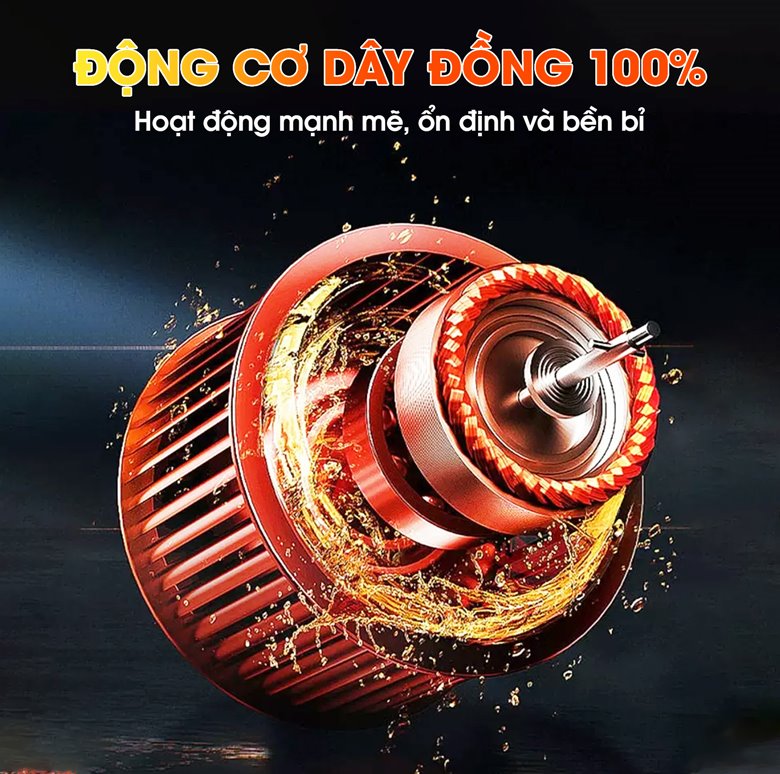 Động cơ dây đồng, vận hành mạnh mẽ và ổn định Động cơ dây đồng, vận hành mạnh mẽ và ổn định