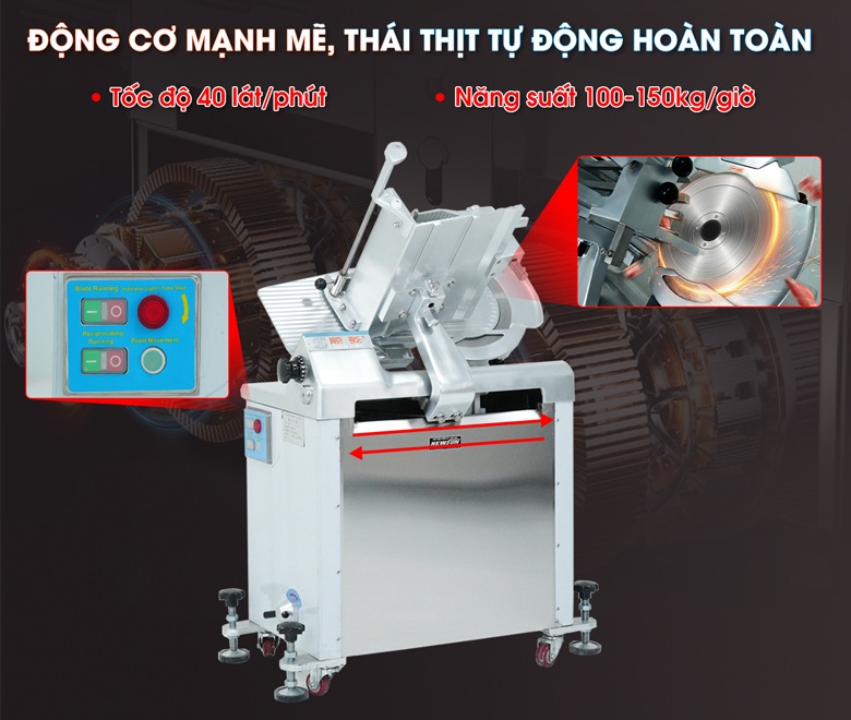 Động cơ mạnh mẽ, thái thịt tự động hoàn toàn