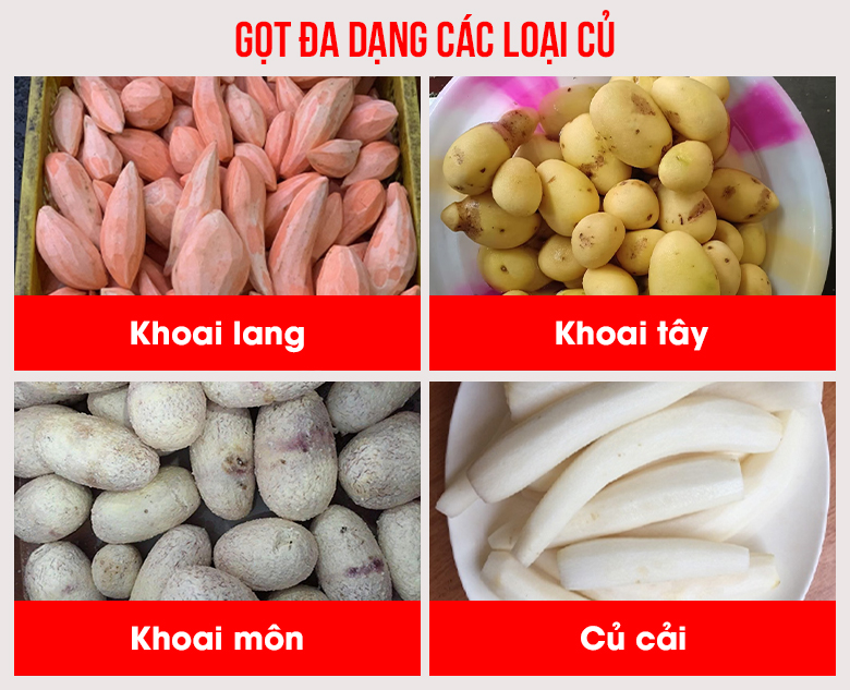 Gọt đa dạng các loại củ