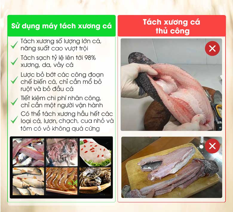 Lợi ích khi sử dụng máy tách xương cá 