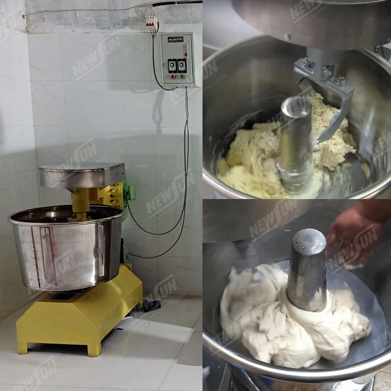 Khách hàng sử dụng máy trộn bột mì Việt Nam 7kg/mẻ (khung sắt phun sơn)