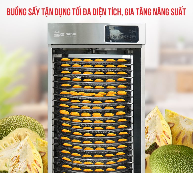 Buồng sấy được thiết kế gồm nhiều tầng xếp chồng lên nhau Buồng sấy được thiết kế gồm nhiều tầng xếp chồng lên nhau