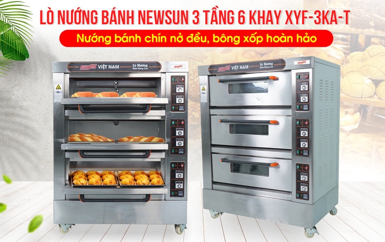 Lò nướng bánh NEWSUN 3 tầng 6 khay XYF-3KA-T (bảng điều khiển cơ)