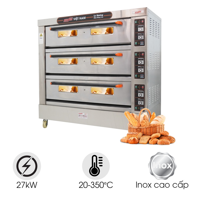Lò nướng bánh NEWSUN 3 tầng 9 khay XYF-3KAL-T (bảng điều khiển cơ)