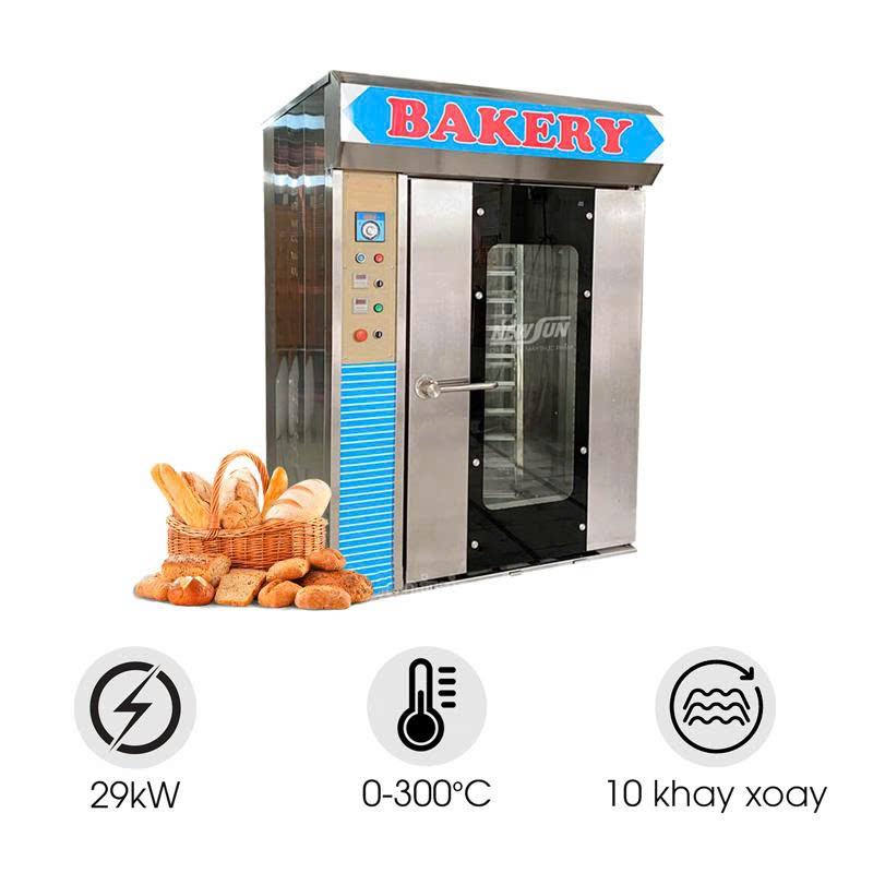 Lò nướng bánh mì xoay 10 khay Việt Nam