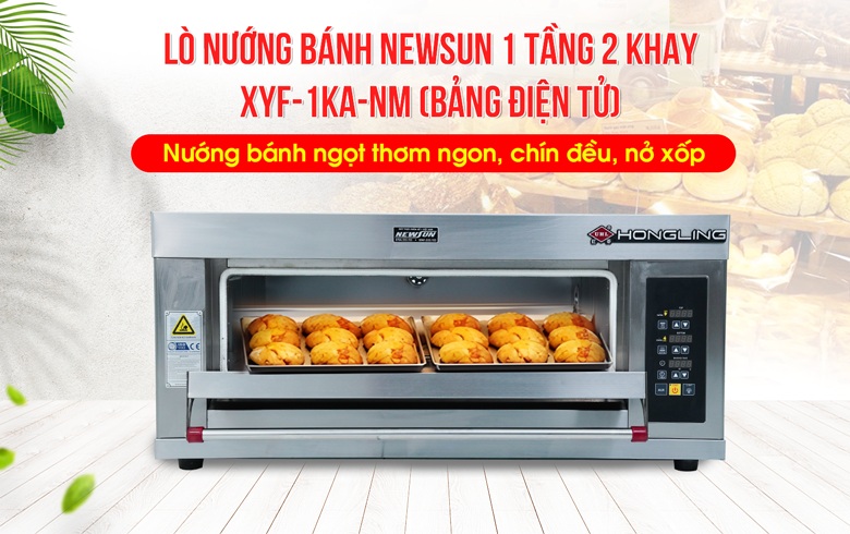 Lò nướng bánh NEWSUN 1 tầng 2 khay XYF-1KA-NM (bảng điều khiển điện tử)