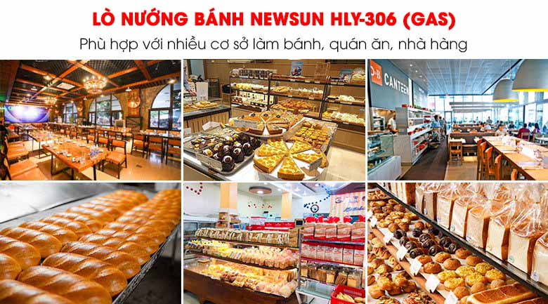 Lò nướng bánh NEWSUN HLY-306 phù hợp với nhiều cơ sở làm bánh