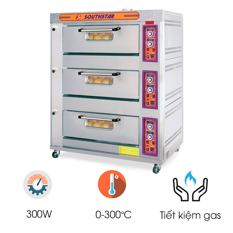 Lò nướng bánh Southstar 3 tầng 9 khay dùng gas