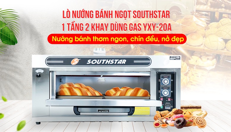 Lò nướng bánh Southstar 1 tầng 2 khay dùng gas YXY-20A Lò nướng bánh Southstar 1 tầng 2 khay dùng gas YXY-20A