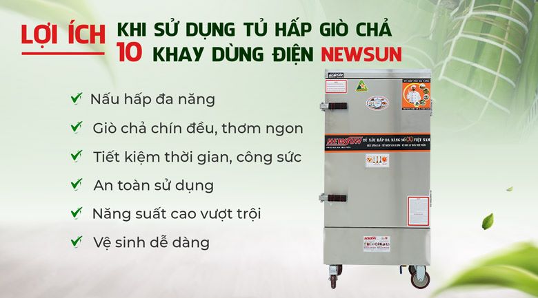 Lợi ích khi sử dụng tủ hấp giò chả 10 khhay