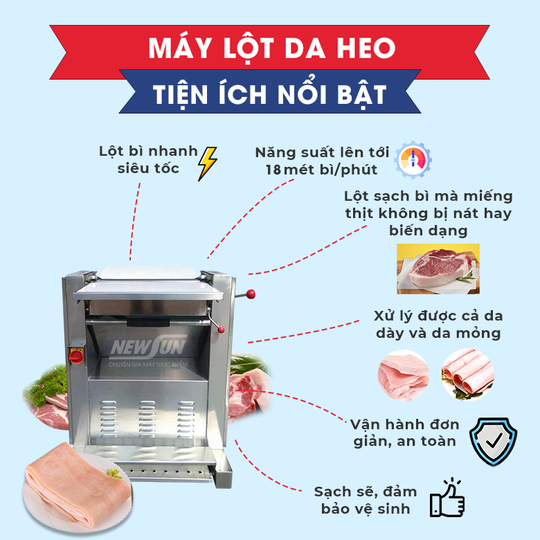 Những tiện ích nhận được khi sử dụng máy lột da heo