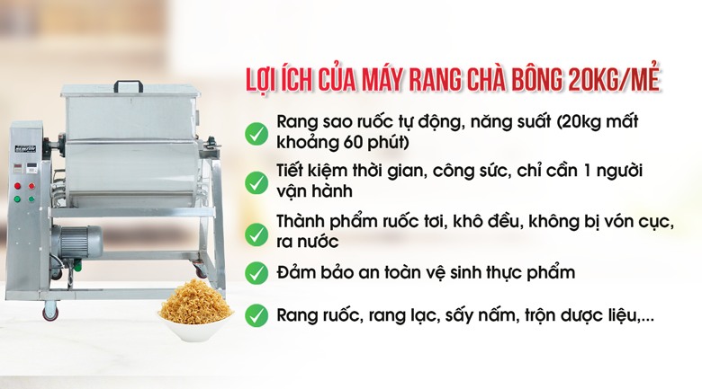 Lợi ích khi sử dụng máy sao ruốc 20kg Lợi ích khi sử dụng máy sao ruốc 20kg