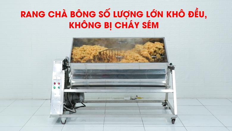 Thiết kế lồng rang tối ưu giúp chà bông không bị cháy sém, khô đều Thiết kế lồng rang tối ưu giúp chà bông không bị cháy sém, khô đều