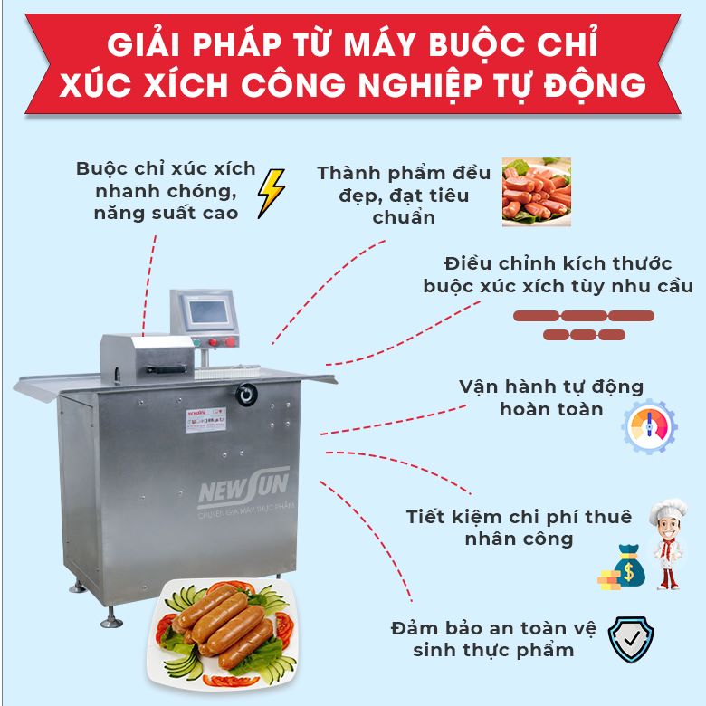 Lợi ích khi sử dụng máy buộc chỉ xúc xích công nghiệp tự động