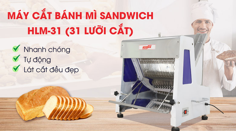 Máy cắt bánh mì sandwich HLM-31 (31 lưỡi cắt)