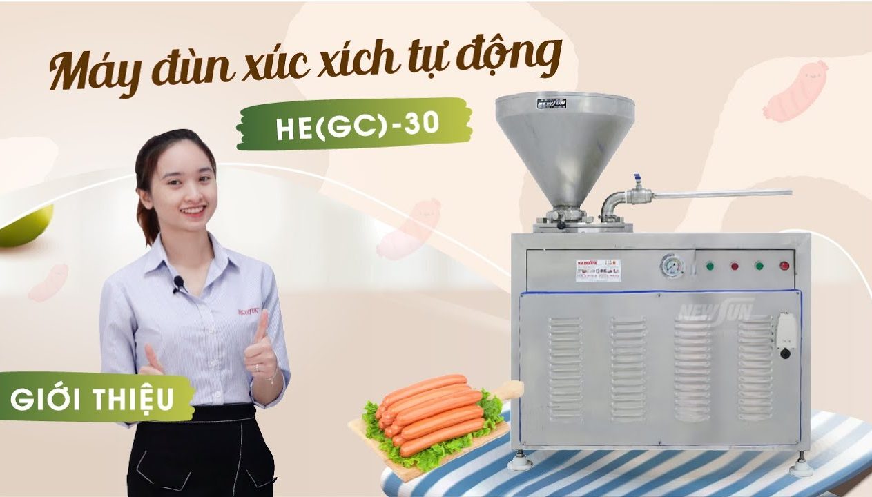 Máy nhồi lạp xưởng, xúc xích tự động HE-50 dành cho các nhà máy hoặc cơ sở sản xuất quy mô lớn.