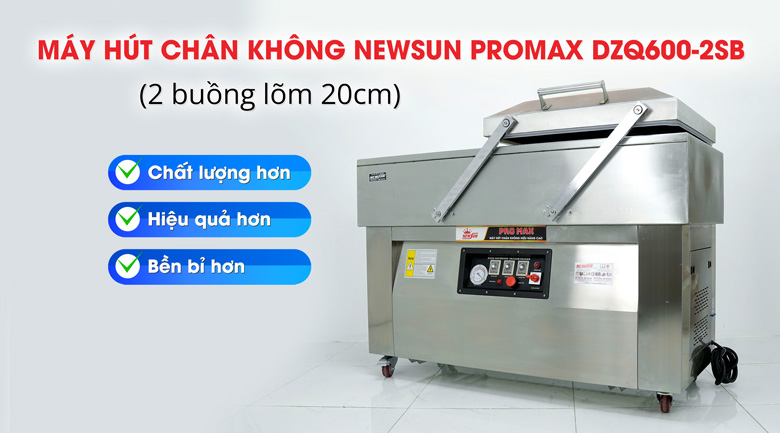 Máy hút chân không 2 buồng Promax DZQ600-2SB (lõm 20cm) Máy hút chân không 2 buồng Promax DZQ600-2SB (lõm 20cm)