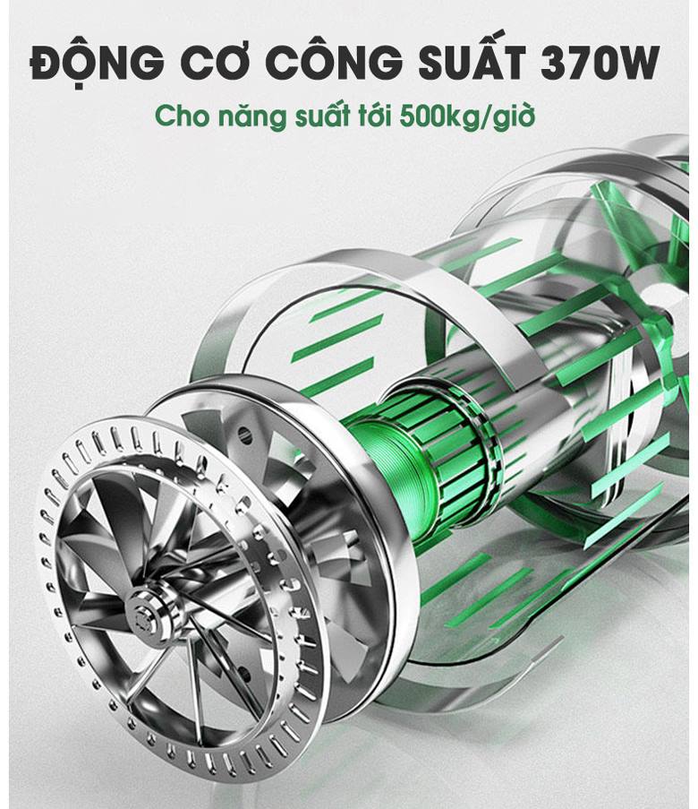 Năng suất vượt trội lên tới 500kg củ quả mỗi giờ