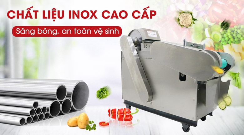 Máy thái rau củ công nghiệp YQC1000 làm bằng inox cao cấp