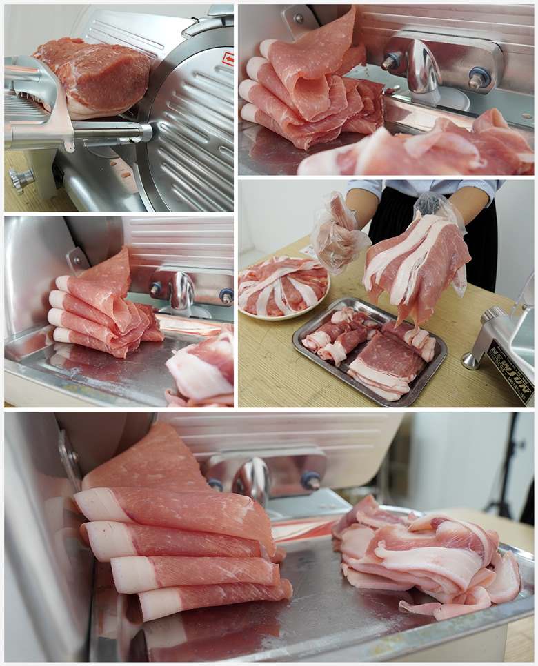 Một số hình ảnh thực tế máy thái thịt đông se lạnh SL300BN
