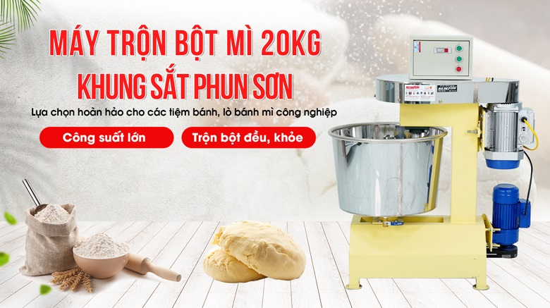 Máy trộn bột mì 20kg khung sắt phun sơn – Hàng Việt Nam chất lượng cao, giá thành phải chăng
