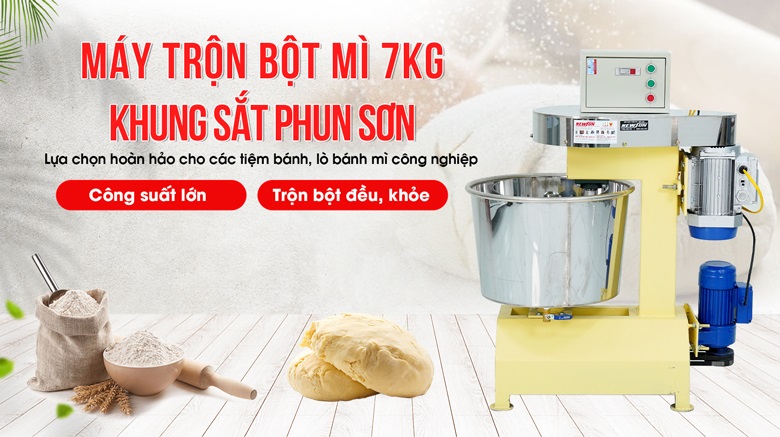 Máy trộn bột mì 7kg khung sắt phun sơn - Hàng Việt Nam chất lượng cao, giá thành phải chăng