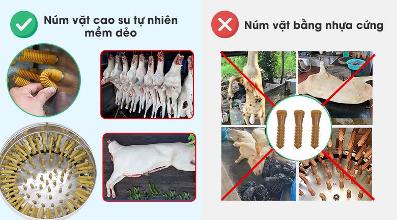 Núm vặn cao su tự nhiên làm sạch lông dê triệt để