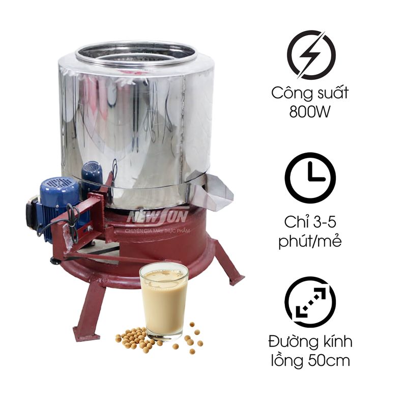 Máy vắt sữa đậu nành li tâm 50 lít vỏ inox
