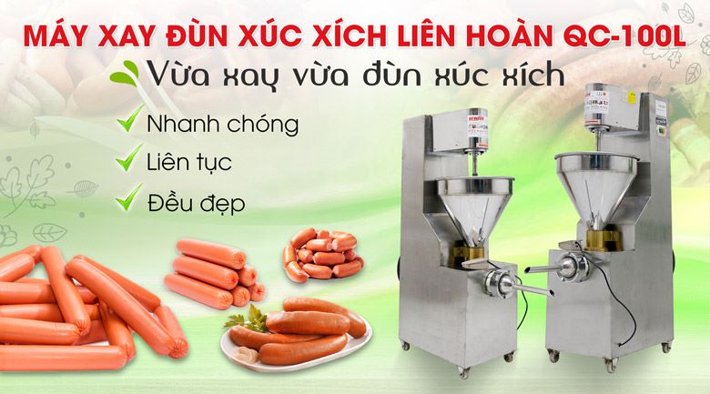 Máy xay đùn xúc xích liên hoàn QC-100L