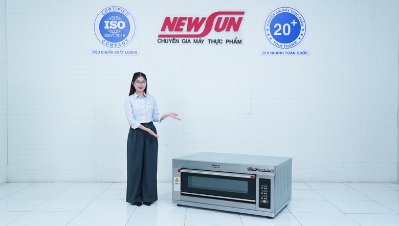 Thực tế mẫu lò nướng bánh NEWSUN 1 tầng 2 khay XYF-1KA-NM